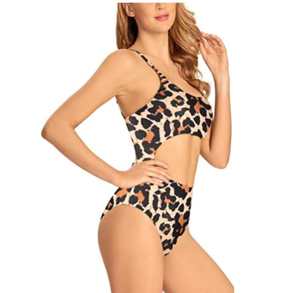 Womens Sexy Bikinis Cutout Lace Up Back High Cut Monokini One Piece Swimsuit S - Picture 3 of 5